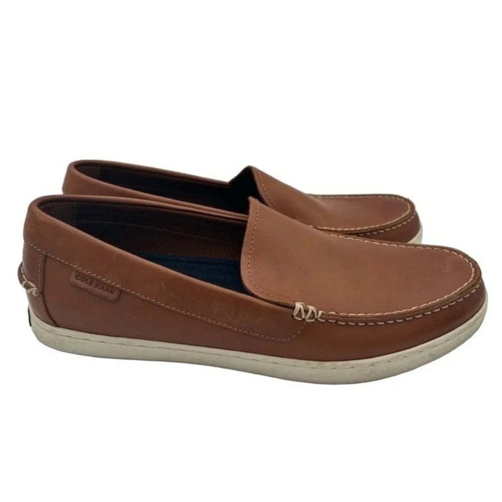 Cole Haan Loafers Men's Size 12 M British Tan Leather Grand.OS Slip On Shoes